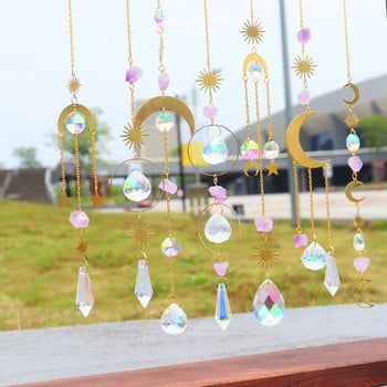 Prism Windchime Crystal Πολύχρωμο Στολίδι Κρεμαστό Ανεμοστρόβιλο Δωμάτιο Τέχνης Αυτοκινήτου Εσωτερική Εξωτερική Διακόσμηση τοίχου σπιτιού