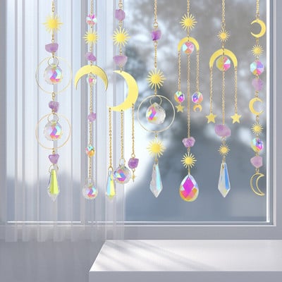 Prism Windchime Crystal Πολύχρωμο Στολίδι Κρεμαστό Ανεμοστρόβιλο Δωμάτιο Τέχνης Αυτοκινήτου Εσωτερική Εξωτερική Διακόσμηση τοίχου σπιτιού