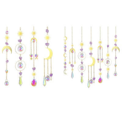 Crystal Wind Chime Prism Πολύχρωμα τρισδιάστατα περιστρεφόμενα κρεμαστά στολίδια Windbell Home Garden Wall Car Διακοσμήσεις κρεβατοκάμαρας