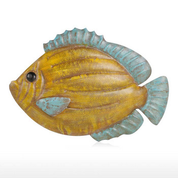 Tooarts Fish Κρεμαστής Τοίχου Σιδερένιο Διακοσμητικό Τοίχου Δημιουργικό Στολίδι Σετ τοίχου χειροτεχνίας Αξεσουάρ διακόσμησης σπιτιού Marine Life