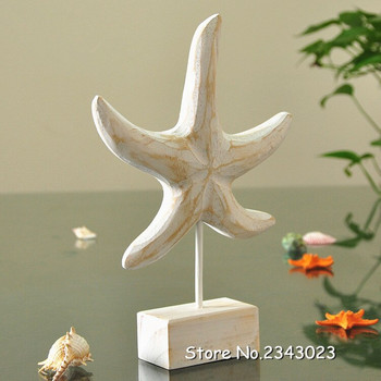 Дървени занаяти в средиземноморски стил Морска звезда Раковина Хипокампус Дърворезба Морски домашен декор