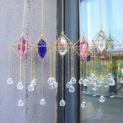 Prism Windchime Crystal Πολύχρωμο Στολίδι Κρεμαστό Ανεμοστρόβιλο Δωμάτιο Τέχνης Αυτοκινήτου Εσωτερική Εξωτερική Διακόσμηση τοίχου σπιτιού