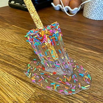 Инструмент за измама Топяща се сладолед Скулптура Декорация на ледена статуя Миниатюрен занаят от смола, използван за шеговит сладолед Градинска декорация
