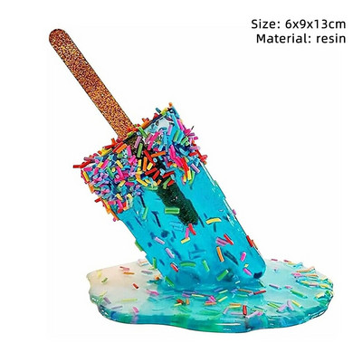 Instrument de înșelăciune Sculptură de popsicle de gheață Decorare statuie în miniatură Artizanat din rășină folosit pentru a glumi înghețată Decor de grădină