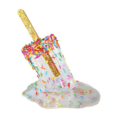 Instrument de înșelăciune Sculptură de popsicle de gheață Decorare statuie în miniatură Artizanat din rășină folosit pentru a glumi înghețată Decor de grădină