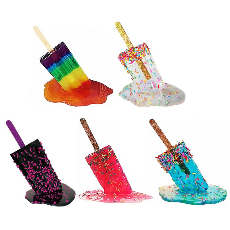 Instrument de înșelăciune Sculptură de popsicle de gheață Decorare statuie în miniatură Artizanat din rășină folosit pentru a glumi înghețată Decor de grădină