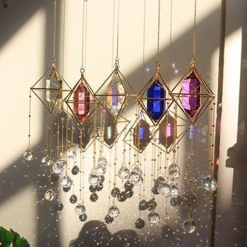 Prism Windchime Crystal Πολύχρωμο Στολίδι Κρεμαστό Ανεμοστρόβιλο Δωμάτιο Τέχνης Αυτοκινήτου Εσωτερική Εξωτερική Διακόσμηση τοίχου σπιτιού