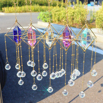 Diamond Windchimes Crystal Prism Πολύχρωμο Wind Chime Περιστρεφόμενο για Παράθυρο Αυτοκινήτου Διάδρομος Gallery Διακόσμηση τάξης