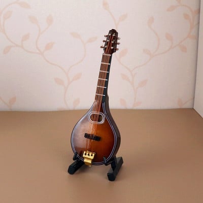 Miniatűr gitár mini hangszerek replika Mini elektromos basszusgitár ukulele mandolin babaház kiegészítők gyűjtemény