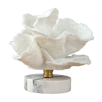Фигурка от бял корал от смола Фалшив плот за бюро Орнамент Сватбен подарък Статуя Рафт