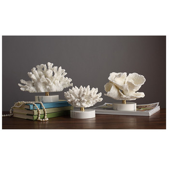 Ρητίνη Λευκό Κοραλί ειδώλιο Fake Desk Top Στολίδι Ράφι αγάλματος γάμου δώρου