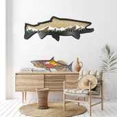 Fából készült hal dekoráció vájt többrétegű hal figura dísz szobor rusztikus dekoráció otthoni polc szekrény asztali karácsonyi ajándék