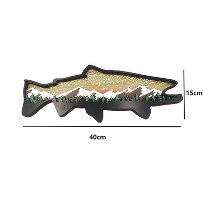 Fából készült hal dekoráció vájt többrétegű hal figura dísz szobor rusztikus dekoráció otthoni polc szekrény asztali karácsonyi ajándék