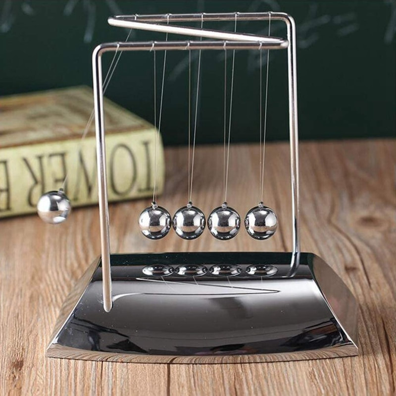 Bilele Newton aduc 5 bile, leagăn Newton în formă de Z, bile cu pendul din material metalic galvanizat cu bază, gadget pentru fizică CNIM Hot