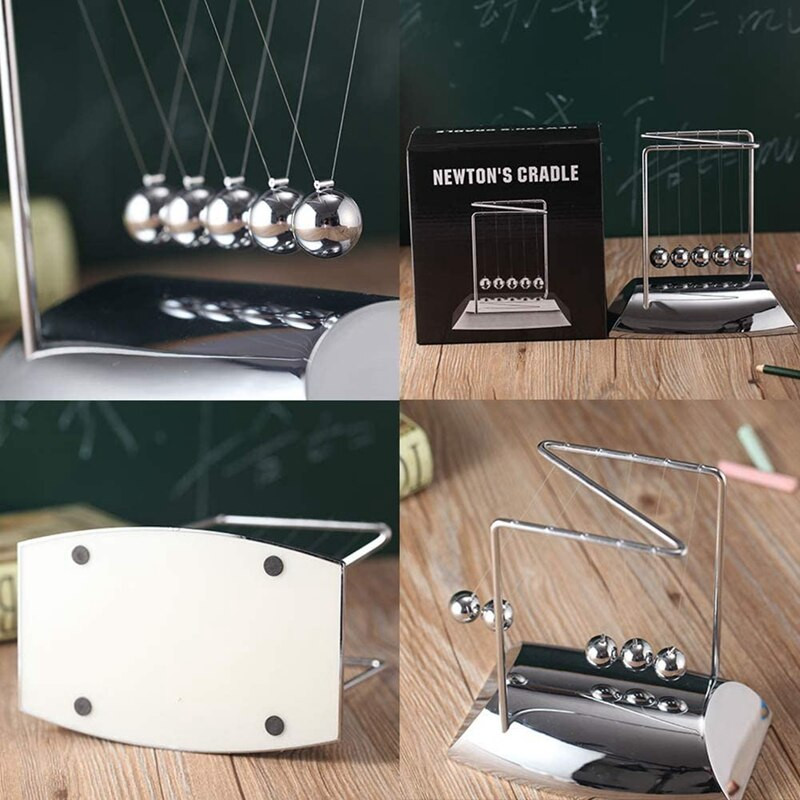 Bilele Newton aduc 5 bile, leagăn Newton în formă de Z, bile cu pendul din material metalic galvanizat cu bază, gadget pentru fizică CNIM Hot