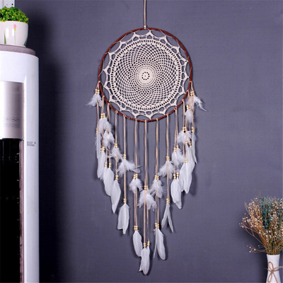 Big Dream Catcher északi stílusú fehér toll szélcsengő gyerekszoba otthoni akasztós dekoráció esküvői kellékek 110-120 cm