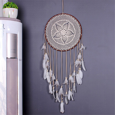 Big Dream Catcher északi stílusú fehér toll szélcsengő gyerekszoba otthoni akasztós dekoráció esküvői kellékek 110-120 cm