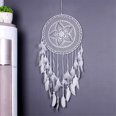 Big Dream Catcher északi stílusú fehér toll szélcsengő gyerekszoba otthoni akasztós dekoráció esküvői kellékek 110-120 cm