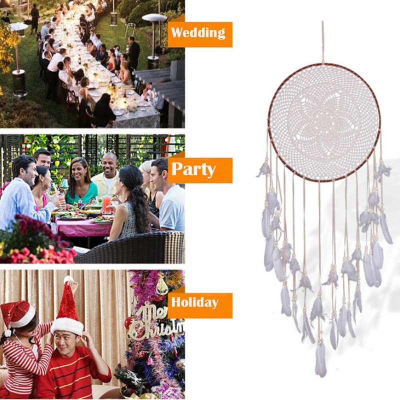 Big Dream Catcher északi stílusú fehér toll szélcsengő gyerekszoba otthoni akasztós dekoráció esküvői kellékek 110-120 cm