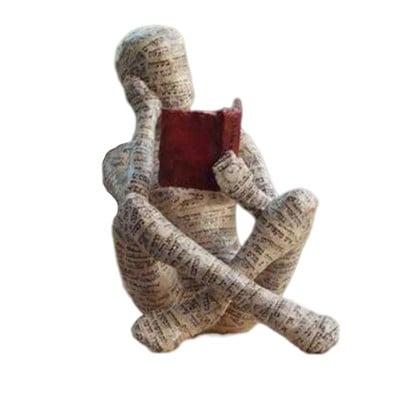Olvasó nő figura pép könyvespolc dekor Gondolkodó stílusú gyanta szobor gyanta absztrakt szobrok figurák