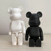 400% Bearbrick Bear@Brick Figurine de acțiune Urs jucării PVC 28cm Model Figurine DIY Vopsea Păpuși Jucării pentru copii Cadouri de aniversare