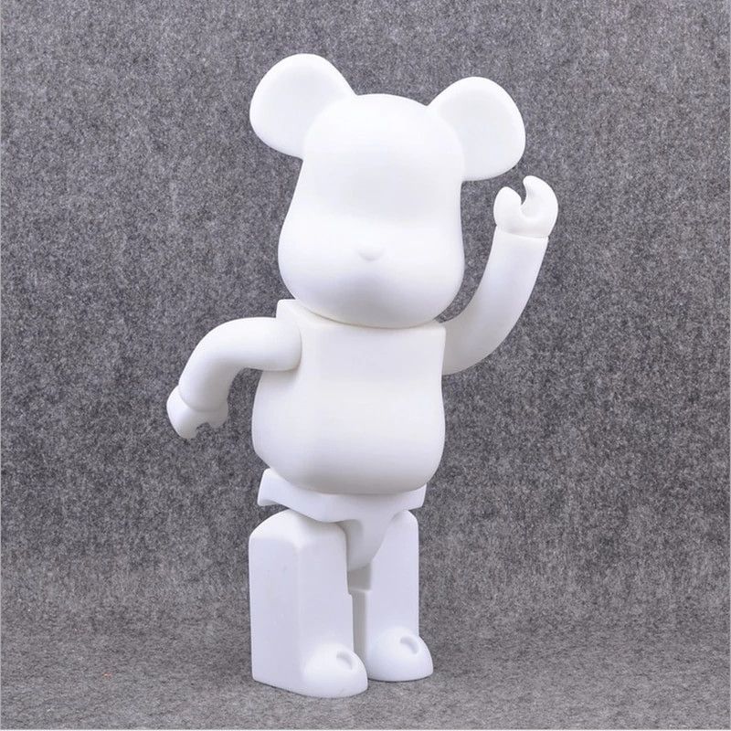 400% Bearbrick Bear@Brick Figurine de acțiune Urs jucării PVC 28cm Model Figurine DIY Vopsea Păpuși Jucării pentru copii Cadouri de aniversare
