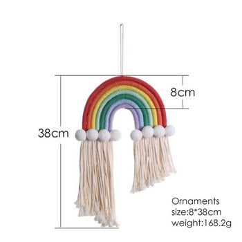 Rainbow Κρεμαστό ντεκόρ Macrame Διακόσμηση σπιτιού Αξεσουάρ Nordic στολίδια τοίχου Παιδικό δωμάτιο βρεφικής φωτογραφίας Διακόσμηση γάμου