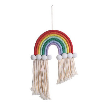 Rainbow Κρεμαστό ντεκόρ Macrame Διακόσμηση σπιτιού Αξεσουάρ Nordic στολίδια τοίχου Παιδικό δωμάτιο βρεφικής φωτογραφίας Διακόσμηση γάμου