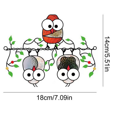 Mini spalvoti langai paukščių pakabukas vėjo varpelis akrilas paukščių kabantys dekoracijos Šeimos durys langas sodo amatai namų aksesuarai