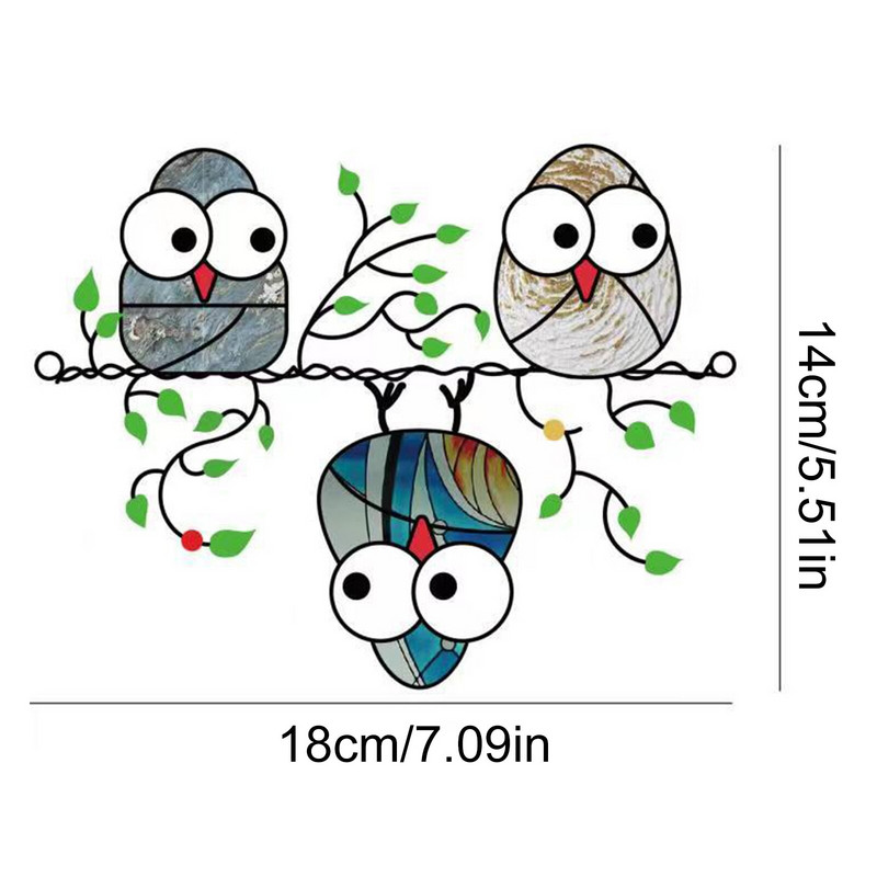 Mini spalvoti langai paukščių pakabukas vėjo varpelis akrilas paukščių kabantys dekoracijos Šeimos durys langas sodo amatai namų aksesuarai