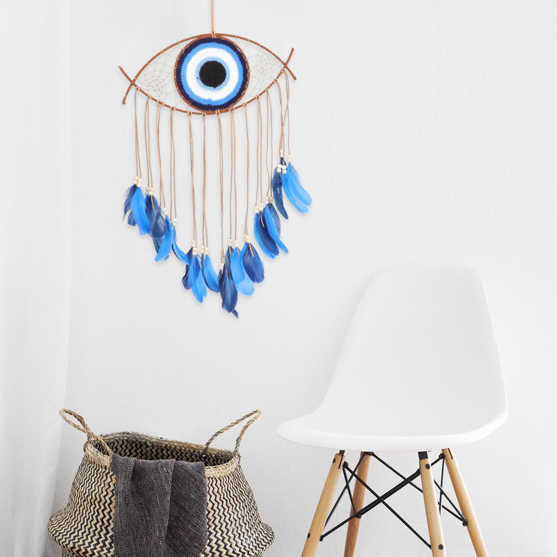 Evil Eye Catcher kék falra akasztó dekoráció Evil Eye dísz otthon védelmére Török Blessing Charm dekor