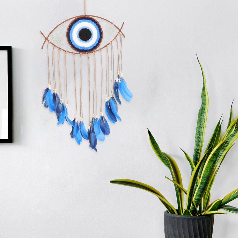 Evil Eye Catcher kék falra akasztó dekoráció Evil Eye dísz otthon védelmére Török Blessing Charm dekor