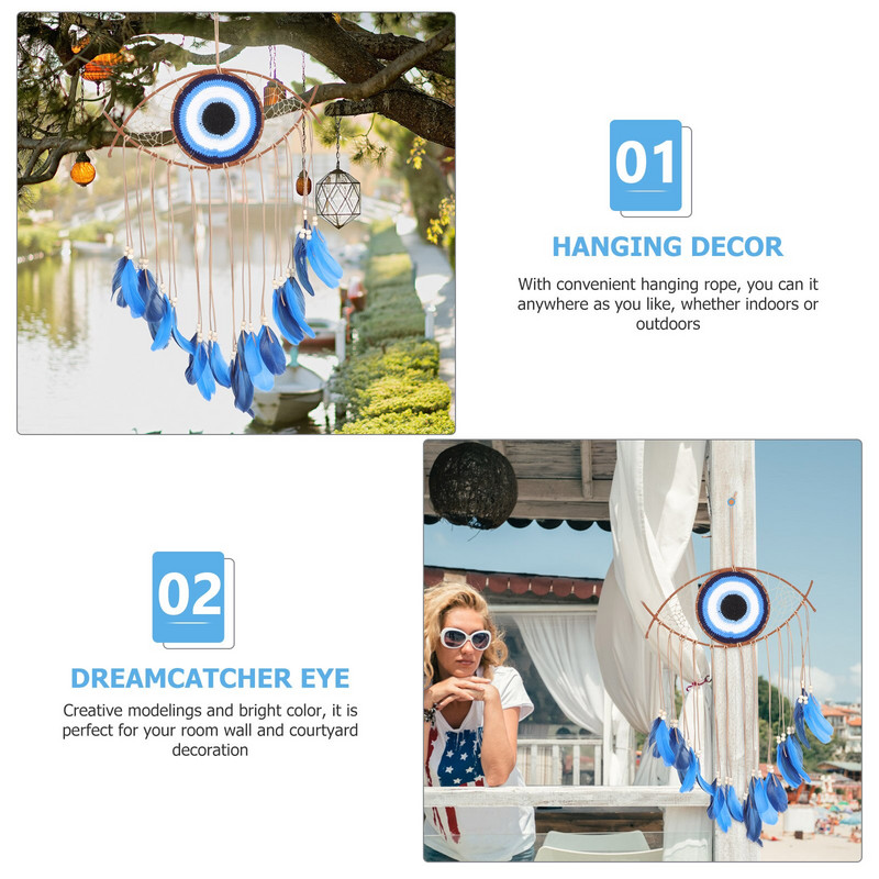 Evil Eye Catcher kék falra akasztó dekoráció Evil Eye dísz otthon védelmére Török Blessing Charm dekor