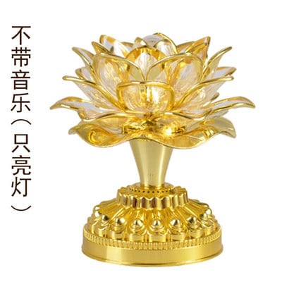 7 színű lótuszvirág lámpa Buddhista imalámpák 52 buddhista dal Buddha zenegép LED színváltó templomfény