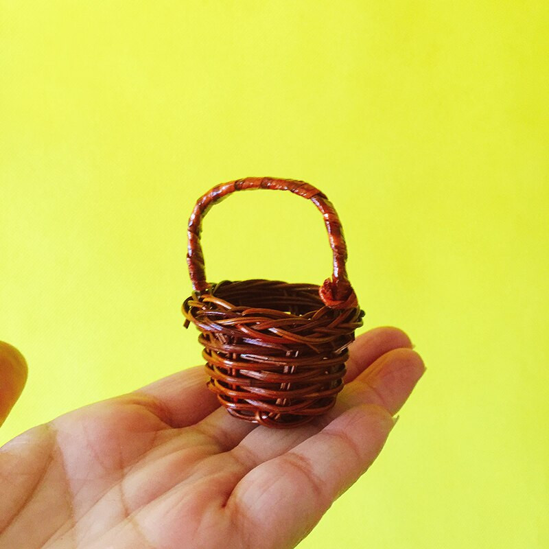 5 db kézzel készített kosár/patkányfonás/miniatűrök/kedves cuki/étel/tündérkerti törpe/terráriumdísz/kézműves kellékek