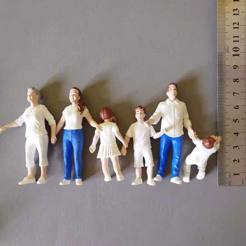 familie băiat fată tată mama/miniaturi oameni/figurină minunată/zână gnom de grădină/terariu/statuie/casă/decor casă de păpuși/model/jucărie