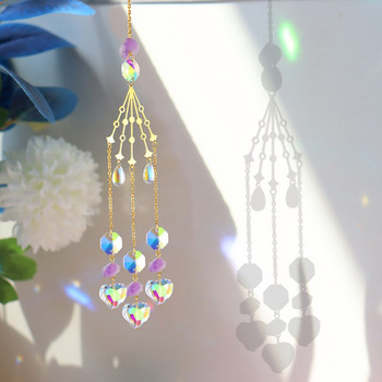 Crystal Wind Moon Catcher Διαμαντένιο κρεμαστό Dream Catcher Rainbow Chaser Hanging Drop Διακόσμηση κήπου σπιτιού Windchime
