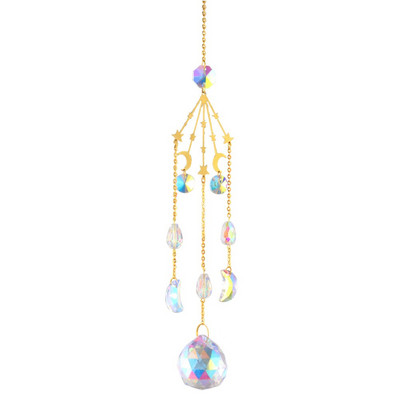 Crystal Wind Moon Csillagfogó gyémánt medál Álomfogó Szivárvány Chaser Lógó Csepp Otthoni Kert Dekor Szélcsengő