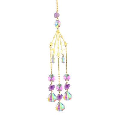 Crystal Wind Moon Csillagfogó gyémánt medál Álomfogó Szivárvány Chaser Lógó Csepp Otthoni Kert Dekor Szélcsengő