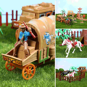 1 σετ Western Cowboy Model Miniature Character Model Indians Figures Playset Παιδικά Εκπαιδευτικά Παιχνίδια