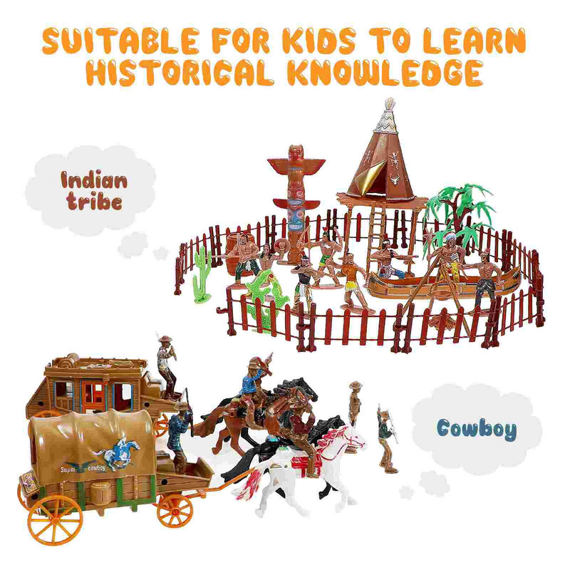 1 rinkinys Vakarų kaubojų modelio miniatiūrinis personažas modelis indėnų figūrėlės žaidimų rinkinys vaikams mokomieji žaislai