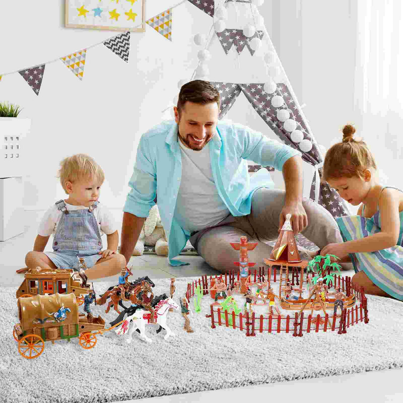 1 rinkinys Vakarų kaubojų modelio miniatiūrinis personažas modelis indėnų figūrėlės žaidimų rinkinys vaikams mokomieji žaislai