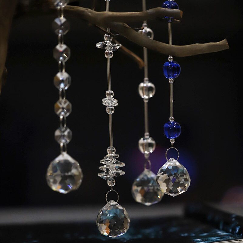 5PCS Kristalna kugla Privjesak Modni ukrasi doma Vrata Prozor Viseći dodaci Staklena prizma Hvatač sunčeve svjetlosti