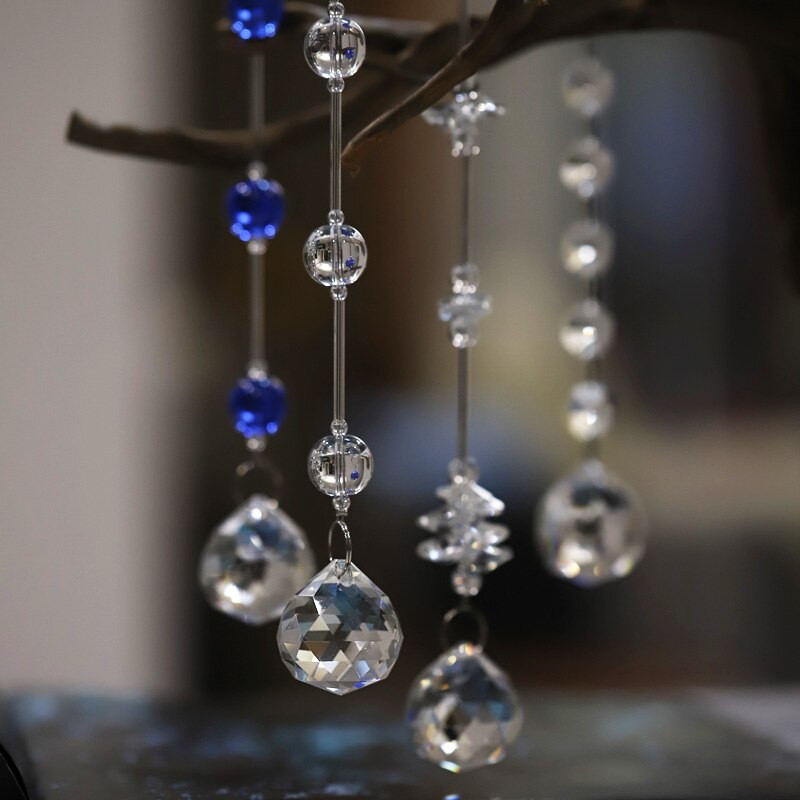 5PCS Kristalna kugla Privjesak Modni ukrasi doma Vrata Prozor Viseći dodaci Staklena prizma Hvatač sunčeve svjetlosti