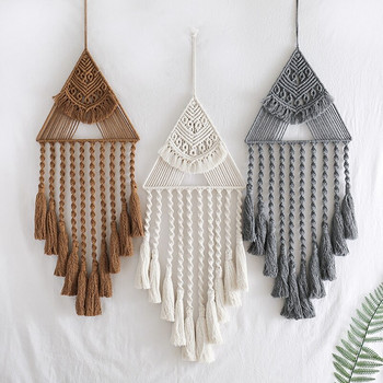 Boho Dream Catcher, Triangle Macrame Crochet Wall Hanging Gothic Decor Art Bohimia Δώρο για νηπιαγωγείο κρεβατοκάμαρας