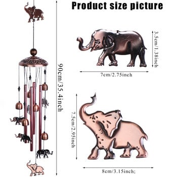 Elephant Wind Chime Χάλκινο Wind Chime Εξωτερικό Elephant Windchime Διακόσμηση αυλής Κήπος Υπαίθρια κουδούνια Διακόσμηση αξεσουάρ