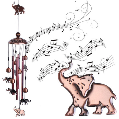 Elephant Wind Chime Χάλκινο Wind Chime Εξωτερικό Elephant Windchime Διακόσμηση αυλής Κήπος Υπαίθρια κουδούνια Διακόσμηση αξεσουάρ