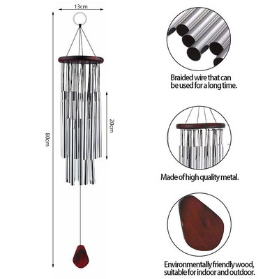 33 colių metaliniai 27 vamzdžiai Vėjo varpeliai koplytėlės varpai vėjo varpeliai lauko sodo namų dekoras