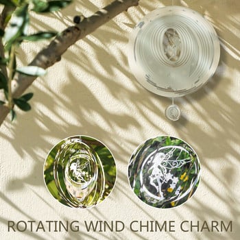 Creative Butterfly Wind Chime με S Hook Hanging Wind Catchers Kinetic 3D περιστρεφόμενο μενταγιόν σε στρογγυλό σχήμα Εσωτερική διακόσμηση εξωτερικού χώρου