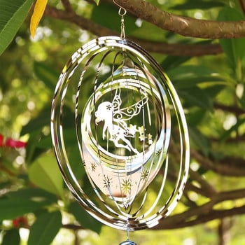 Creative Butterfly Wind Chime με S Hook Hanging Wind Catchers Kinetic 3D περιστρεφόμενο μενταγιόν σε στρογγυλό σχήμα Εσωτερική διακόσμηση εξωτερικού χώρου